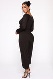 Easy Breeze Long Sleeve Jumpsuit - Black