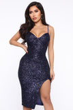 Let's Start Over Midi Dress - Navy