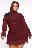 Sweet Like Me Mini Dress - Burgundy