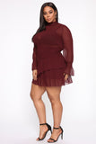 Sweet Like Me Mini Dress - Burgundy