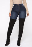 Classic High Waist Skinny Jeans - Dark Denim
