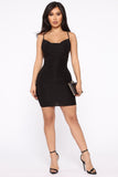 Let's Run Away Mini Dress - Black