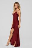 Azariah Lace Up Maxi Dress - Burgundy