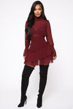Sweet Like Me Mini Dress - Burgundy