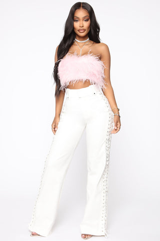 Lace By Lace Pants - White