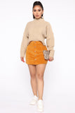 On My Level Corduroy Mini Skirt - Mustard