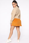 On My Level Corduroy Mini Skirt - Mustard