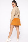On My Level Corduroy Mini Skirt - Mustard
