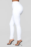 Super High Waist Denim Skinnies - White