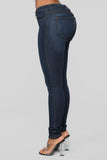 Classic Mid Rise Skinny Jeans - Dark Denim