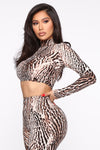 We At My Favorite Spot Legging Set - Brown/combo