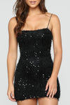 Shimmy And Shine Sequin Mini Dress - Black