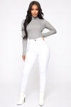 Super High Waist Denim Skinnies - White