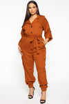 Cynthia Cargo Jumpsuit - Rust