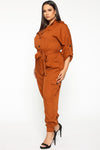 Cynthia Cargo Jumpsuit - Rust