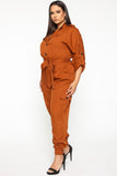 Cynthia Cargo Jumpsuit - Rust