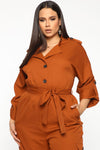 Cynthia Cargo Jumpsuit - Rust