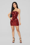 Mad About You Sequin Dress - Red