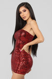 Mad About You Sequin Dress - Red