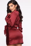 Scandalous Babe Mini Dress - Wine