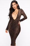 A Little Exposure Midi Dress - Black/Combo