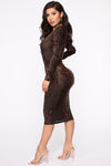 A Little Exposure Midi Dress - Black/Combo
