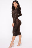 A Little Exposure Midi Dress - Black/Combo