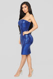 Mad About It Sequin Midi Dress - Royal