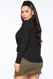 Nadia Denim Zipper Skirt - Olive