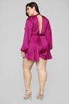 Sophia Satin Romper - Magenta