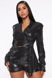 Look At My Shine Romper - Gunmetal