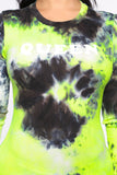 Queen Tie Dye Mini Dress - Green/combo