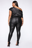 Want You Back PU Jumpsuit - Black