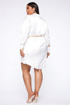 Make A Name Satin Mini Dress - Off White