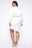 Make A Name Satin Mini Dress - Off White