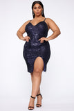 Let's Start Over Midi Dress - Navy