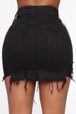 Breaking All The Rules Mini Skirt - Black Wash
