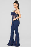 Keep It Straight Laced Jumpsuit - Dark Indigo