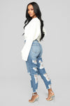 Bennie Boyfriend Jeans - Medium Blue Wash