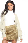 Madison Satin Mini Skirt - Olive