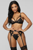 Body Language 3 Piece Garter Set - Black