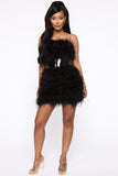Featherlicious Mini Dress - Black
