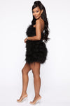Featherlicious Mini Dress - Black