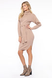 Katherine Ribbed Sweater Dress - Taupe