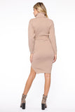 Katherine Ribbed Sweater Dress - Taupe