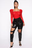 Sequins Of Events Boyfriend Jeans - Black