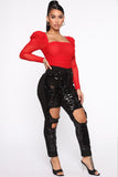 Sequins Of Events Boyfriend Jeans - Black