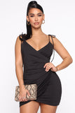 Tell The Truth Mini Dress - Black