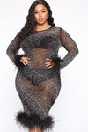 All Over My Body Midi Dress - Black