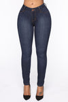 Classic Mid Rise Jeans Shorter Length - Blue Wash